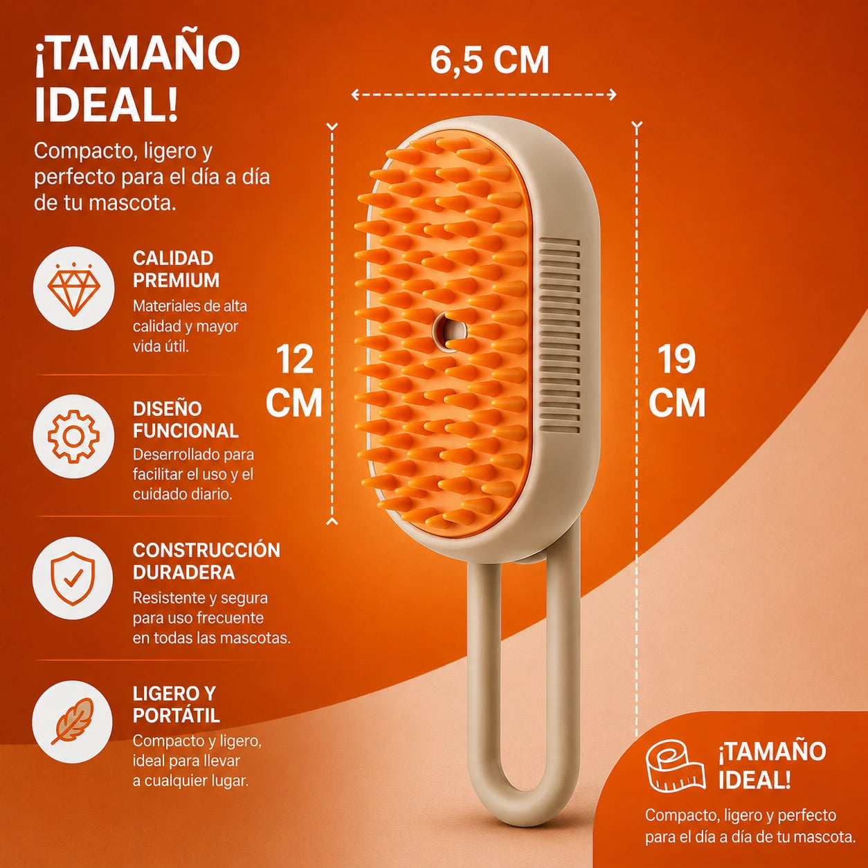 Cepillo de Vapor 3 en 1 – Previene, Masajea y Purifica