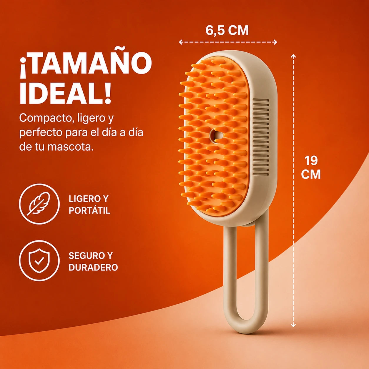 Cepillo Vaporizador - Elimina el Pelo, Limpia y Masajea