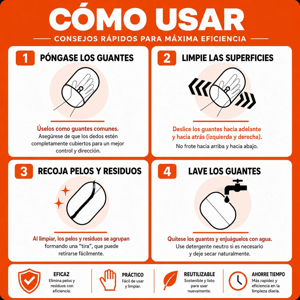Guante Electrostático PetHair – ¡Elimina el Pelo en Segundos!