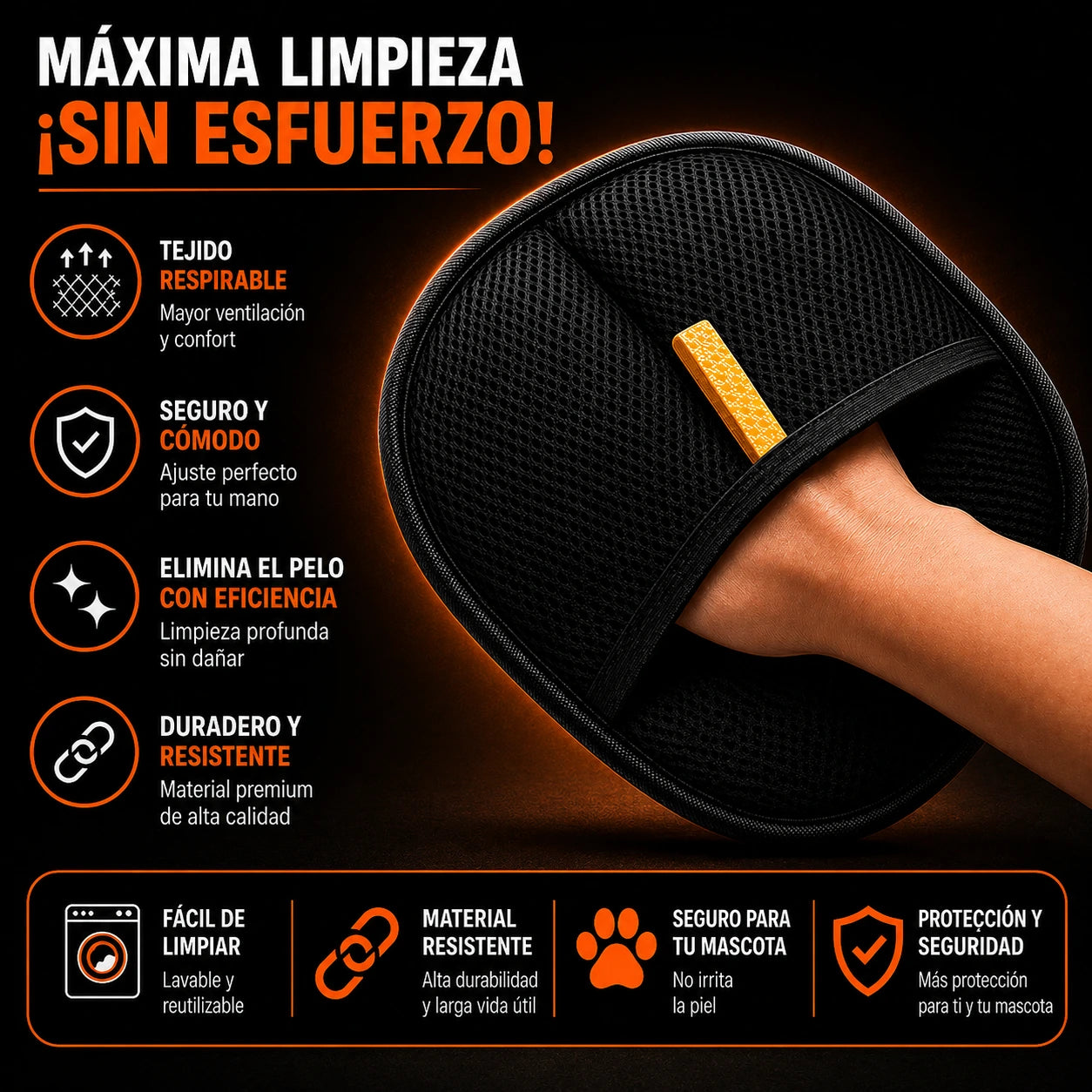 Guante Electrostático PetHair – ¡Elimina el Pelo en Segundos!