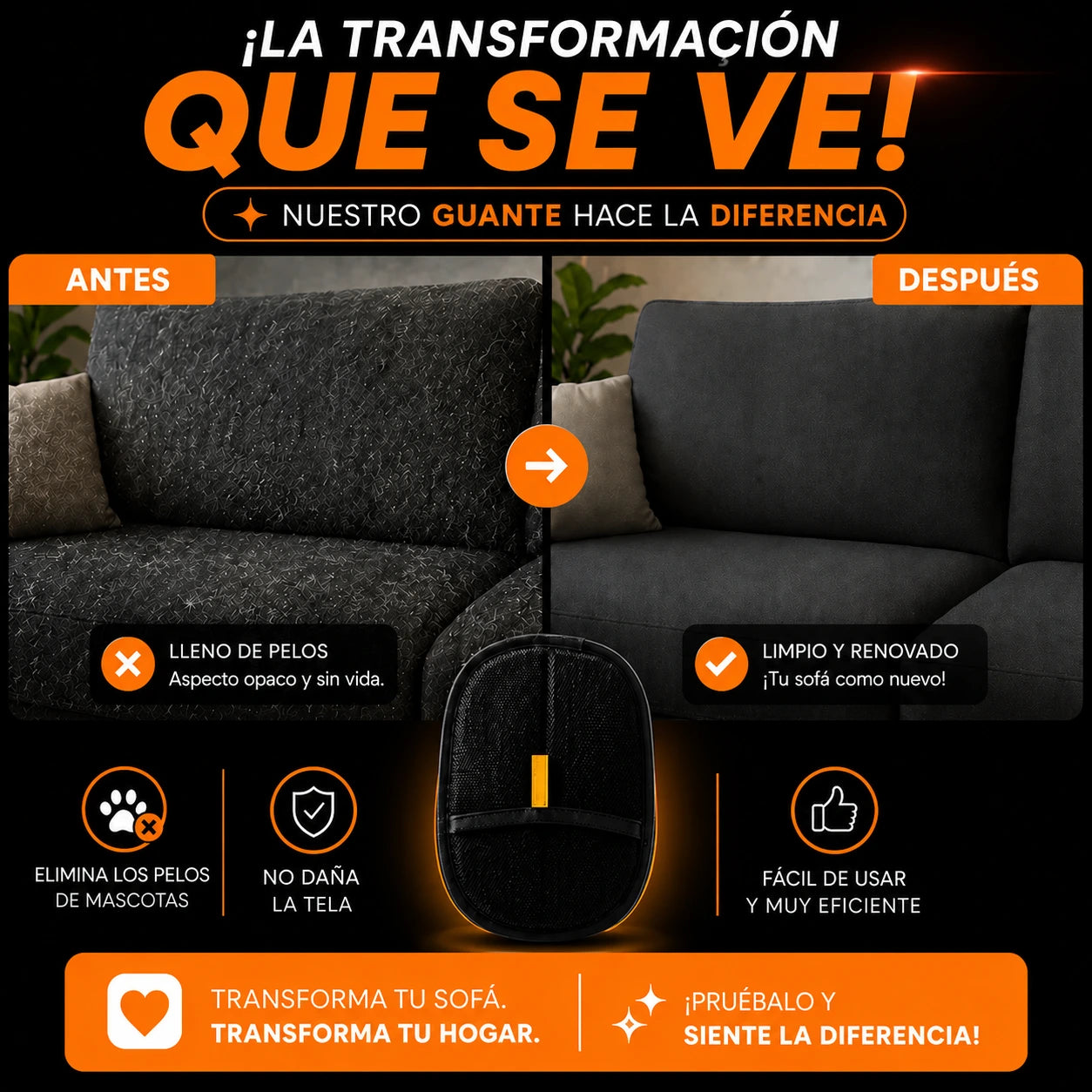 Guante Electrostático PetHair – ¡Elimina el Pelo en Segundos!